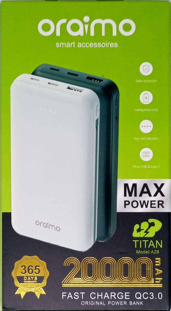 Power Bank Oraimo 20000mAh Charge Rapide