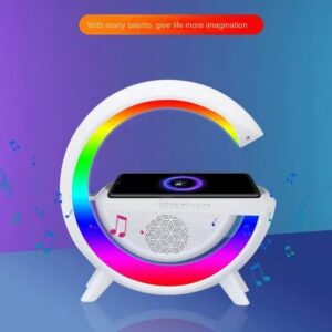 Haut-parleur de charge sans fil Bluetooth LED, veilleuse RVB intelligente, escales, lampe de bureau pour iPhone, Samsung, décoration de chambre,