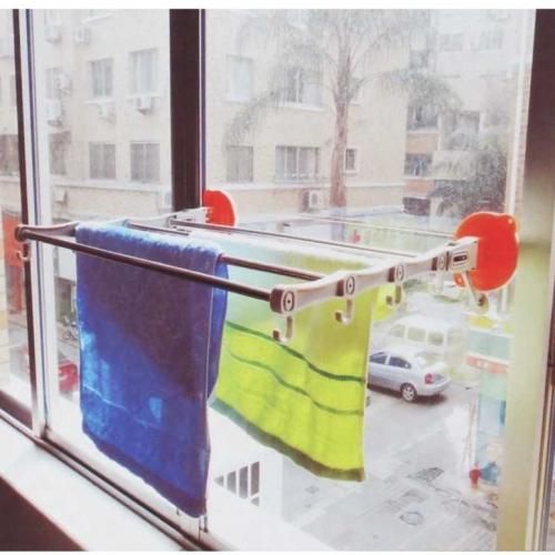 Sèche Linge Mural Télescopique Extensible A Ventouse (sans clous ni vis)