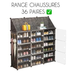 Armoire Etagère à Chaussure36 paires Modulable - 6 Cubes en 2