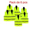 Lot de 6 gilets de sécurité haute visibilité pour chantier