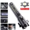 PROMO Lampe de poche LED multifonctionnelle avec lumière latérale COB, chargement USB, torche EDC d'urgence, lampe de poche avec marteau pour l'autodéfense