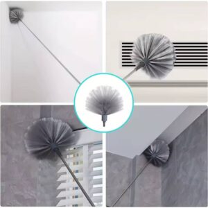 Plumeau en toile d'araignée extensible en 3 niveaux et 1 tête propre, tête de plumeau en toile d'araignée à poils moyens et acier inoxydable évolutif de 100 pouces