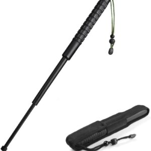 Bâton télescopique extensible, Bâton d'autodéfense extensible à 3 étages Stylo d'autodéfense portable Bâton pivotant pour brise-vitre Aventure en plein air Randonnée Camping Trekking Outil d'urgence d'auto-sauvetage