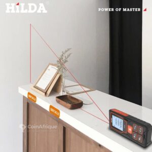 40m Télémètre Laser Numérique Professionnel - Mesure de Distance 80m Haute Précision - Écran LCD & Mémoire Intégrée
