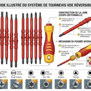 Jeu de Tournevis de Précision Magnétiques 13-en-1 - Acier CR-V - Pour Réparation Électronique, Lunettes et Téléphones