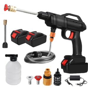 Pistolet de Lavage Haute Pression Portatif Rechargeable + 2 Batteries - Idéal Auto, Moto et Jardin