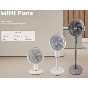 JYSUPER Ventilateur Rechargeable JY-2219 - 12 Pouces - Batterie 8000mAh - 4 Vitesses - Autonomie jusqu'à 20H