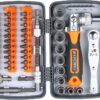 Kit Tournevis à Cliquet Précision Multiusage Professionnel – Coffret de 38 en 1 avec Douilles et Extension Flexible – Orange & Noir
