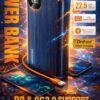 Amaya PowerBank PowerBox 30 - 30 000 mAh - Charge Rapide 22.5W PD & QC3.0 - Écran LED & Lampe Torche Intégrée - Câble Type-C Offert - Noir