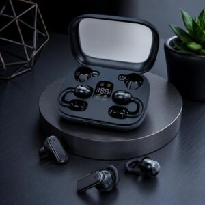 Écouteurs Sans Fil Q10 CYXG 2-en-1 – Bluetooth 5.4 – Double Paire (In-Ear & Sport) – Boîtier avec Affichage LED