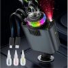 Diffuseur de Parfum & Lumière d'Ambiance plus Chargeur Voiture Rapide.  5 en 1 Starlight - Charge Rapide PD3.0/Type-C et Diffuseur. Aroma Starlight Car Charger,45W Fast Charging Adapter,5 en 1 câble rétractable aromathérapie voiture huile essentielle.