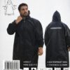 Manteau de pluie d'extérieur et veste pour adulte femme homme avec capuche - Durable. Manteau Imperméable de Pluie Incassable / Poncho Imperméable Réutilisable avec Capuche – Taille Unique Adulte – Noir