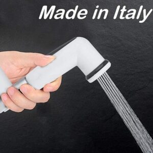 Douchette WC Suspendue Kit Complet avec Flexible et Support Mural - Blanc