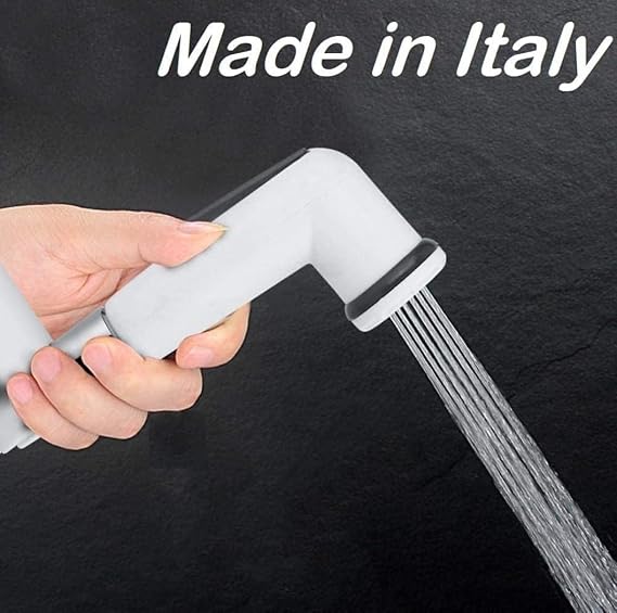 Douchette WC Suspendue Kit Complet avec Flexible et Support Mural - Blanc