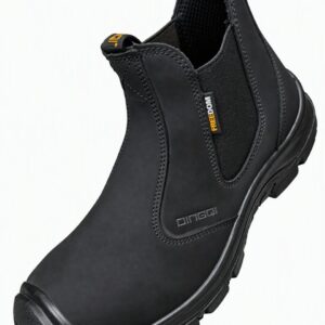 Chaussures de Sécurité DINGQI Chelsea Sans Lacets – Bottes de Protection de Chantier & Travail – Noires